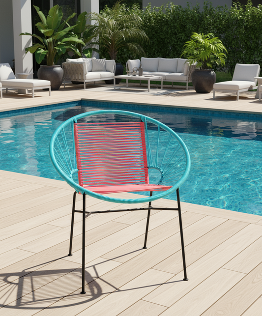 Concha Dining Chair Powder Blue/Coral