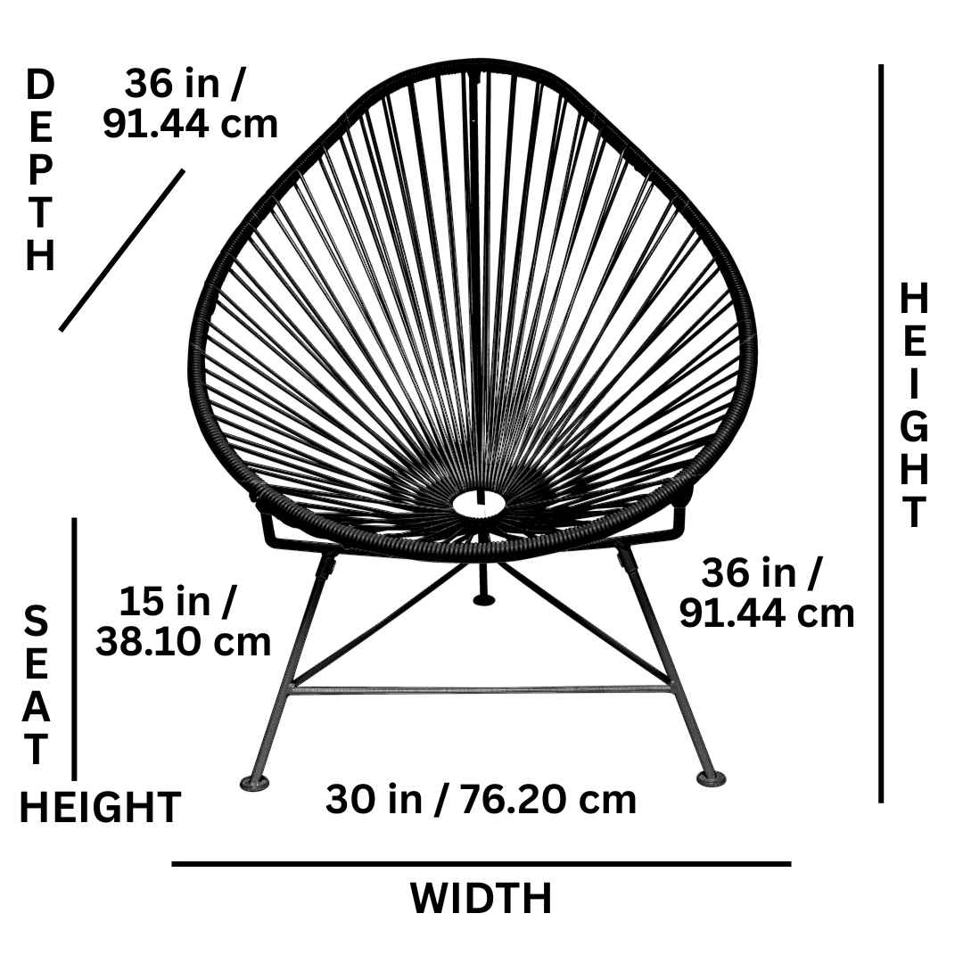 Handcrafted Premium Acapulco Chair – Indoor/Outdoor Design with Custom Frame & Vinyl Colors