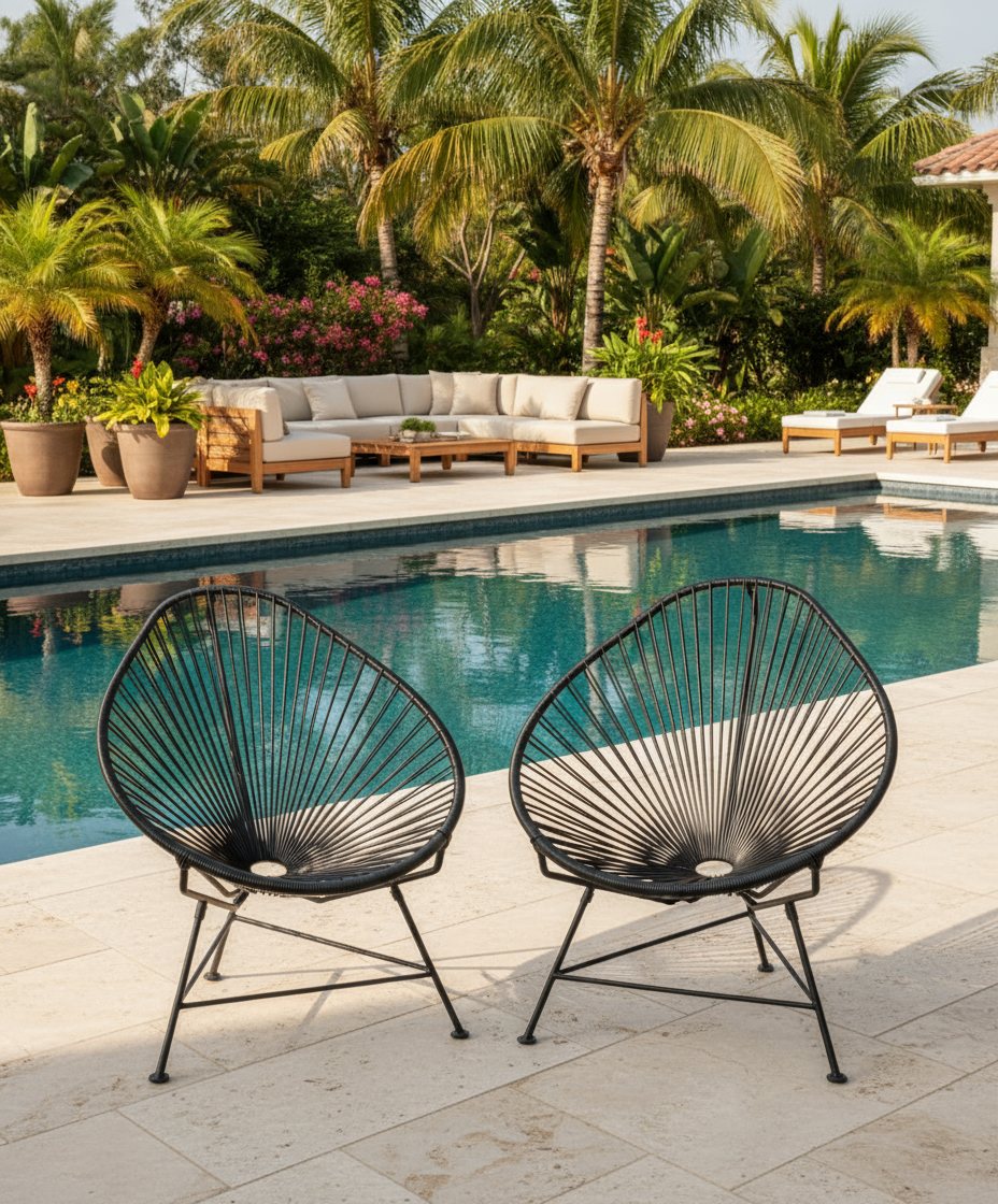 Set Of 2 Black Acapulco Chairs