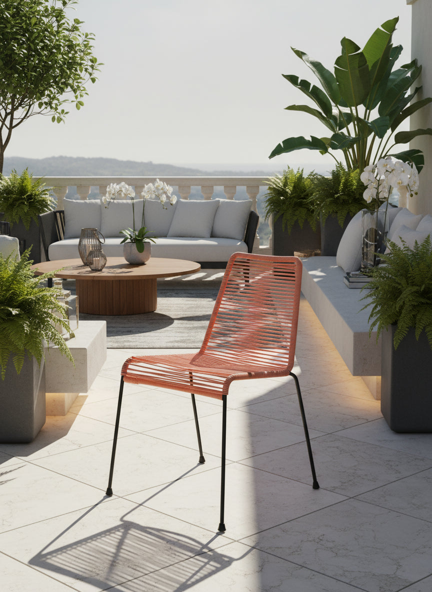 Set of 2 El Durazno Chairs Peach/Black