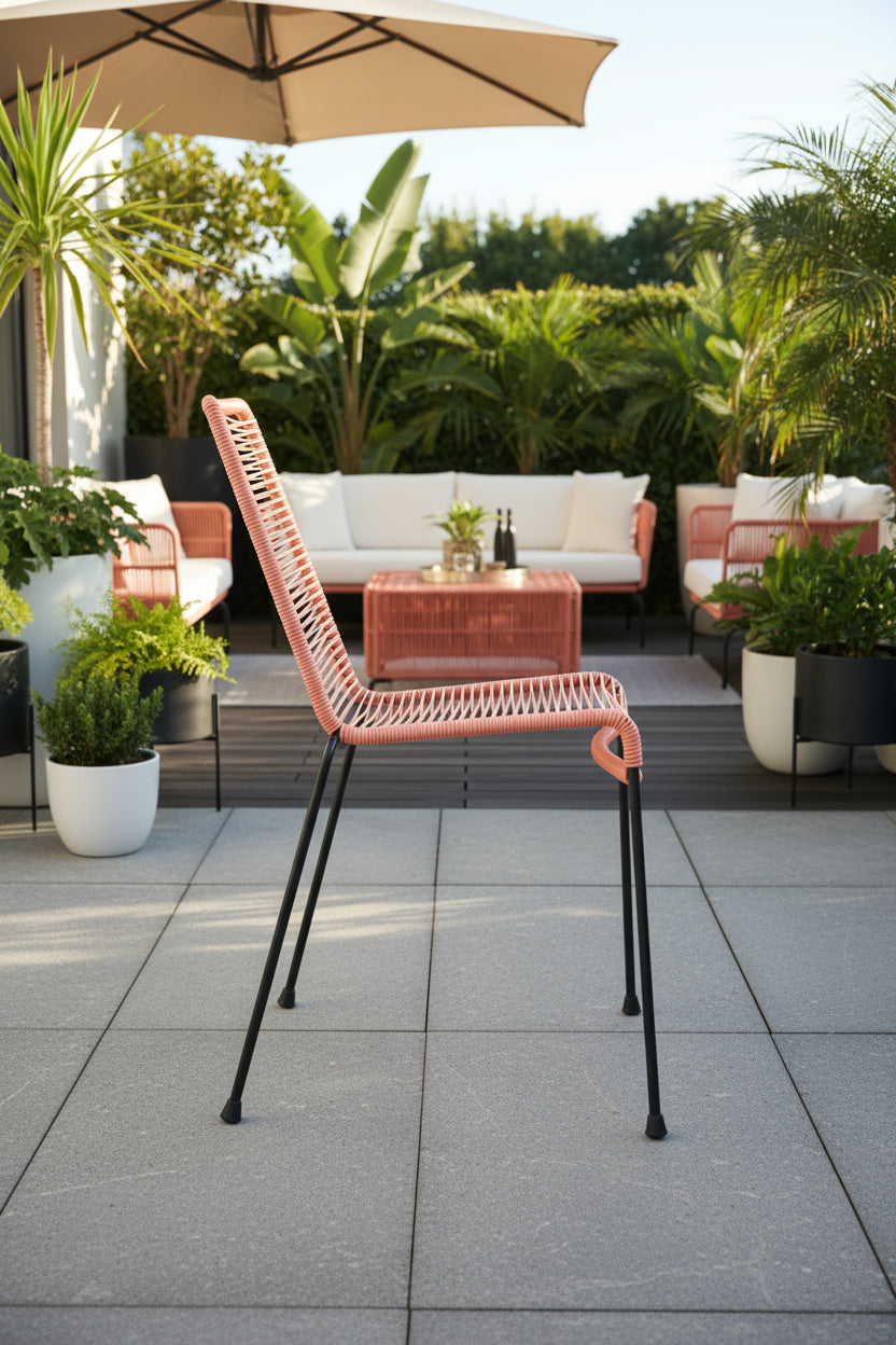Set of 2 El Durazno Chairs Peach/Black