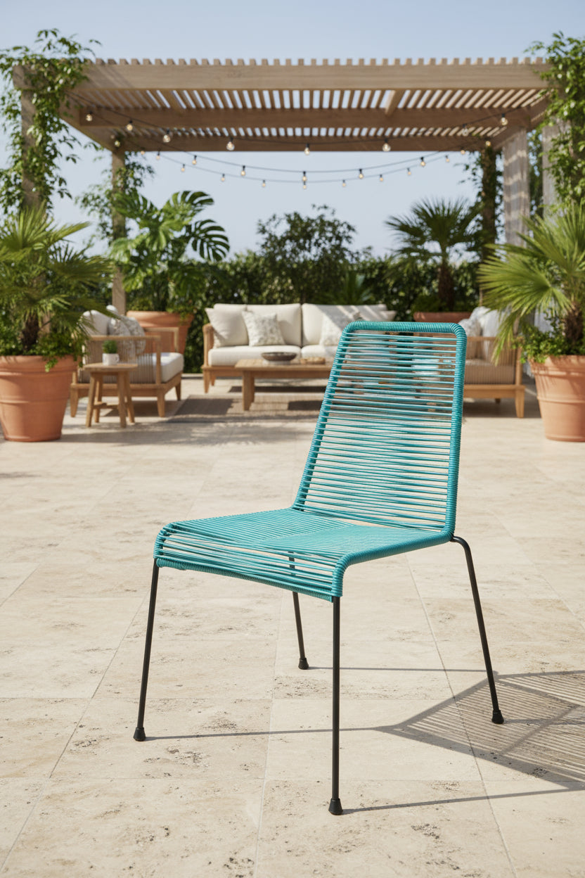 Set of 2 La Turquesa Chairs Turquoise/Black