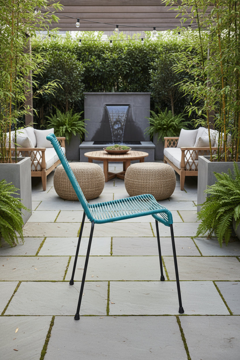 Set of 2 La Turquesa Chairs Turquoise/Black