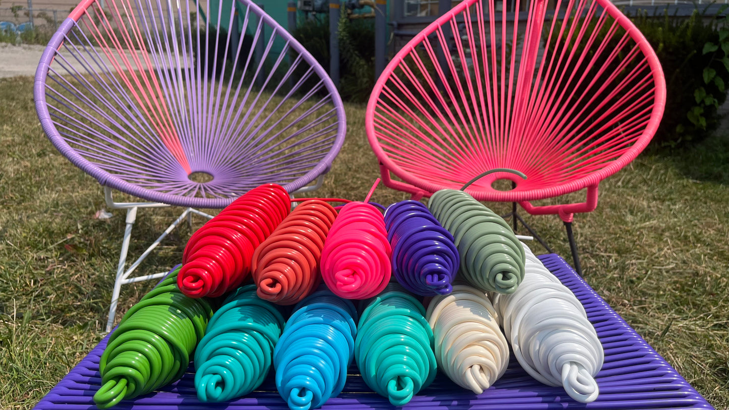 150ft/46m UV-Resistant Vinyl Cord – 0.2" (5mm) – Flexible & Soft – Ideal for Acapulco Chair Weaving – Made in Canada