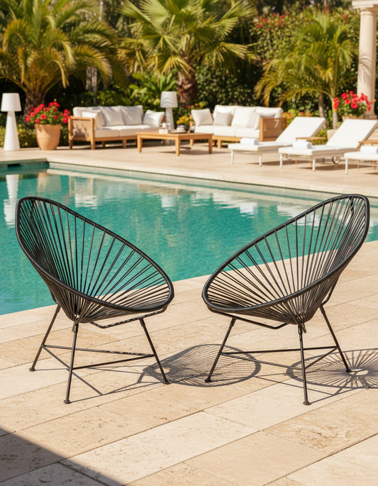Set Of 2 Black Acapulco Chairs