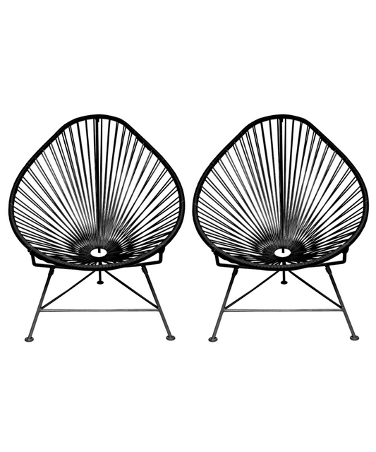 Set of (2) Black Acapulco Chairs