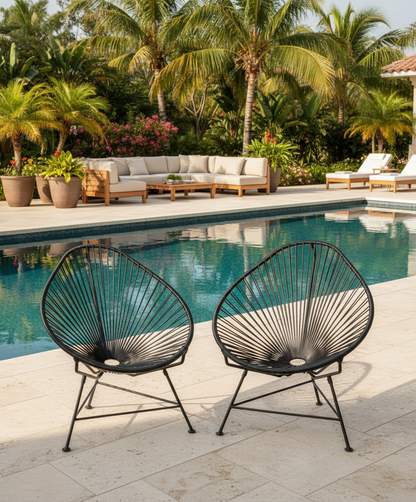 Set Of 2 Black Acapulco Chairs