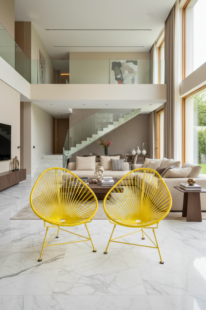 Set Of 2 All Yellow Acapulco Chairs