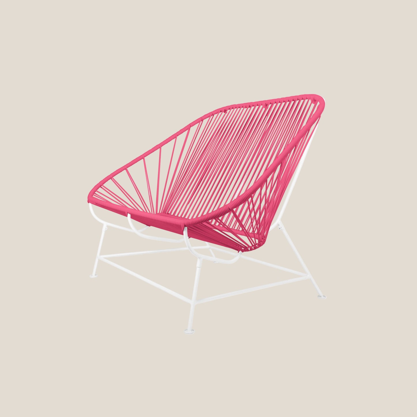 Handwoven White Frame Pink Weave InLove Seat