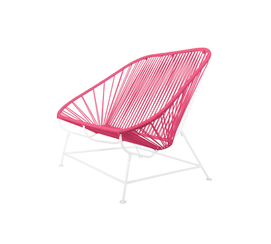 Handwoven White Frame Pink Weave InLove Seat