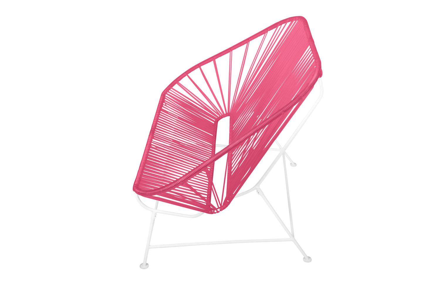 Handwoven White Frame Pink Weave InLove Seat